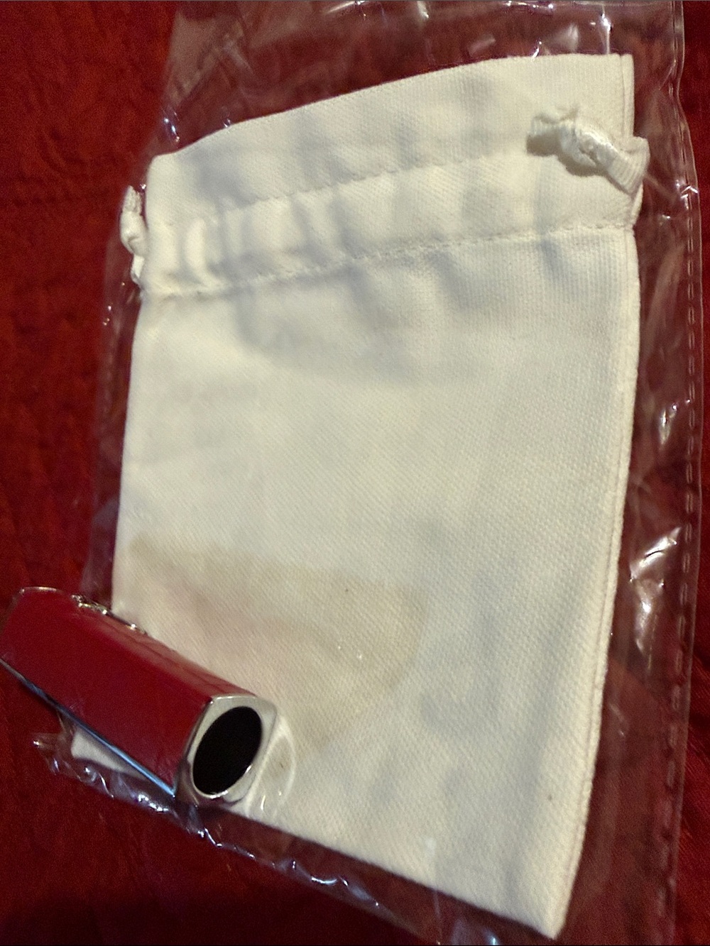 Dior Red Quilted design Lipstick Case with Bag - Picture 4 of 4